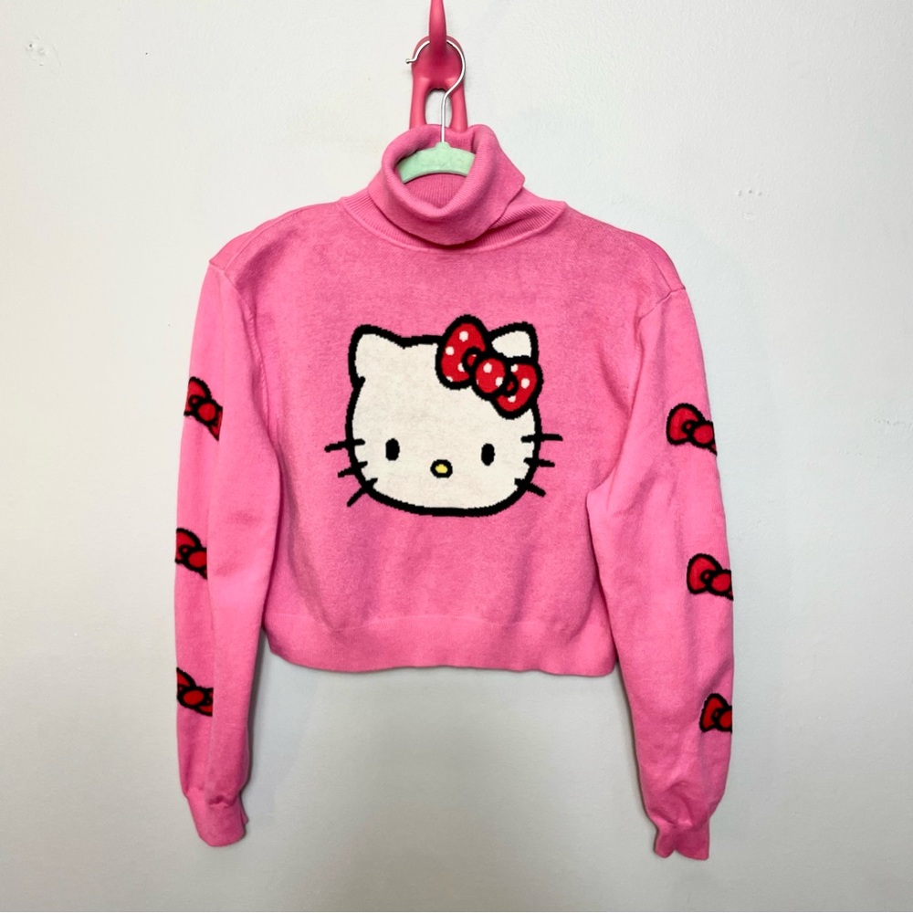 Hello Kitty Pink Cropped Turtleneck Sweater Size  1X | Plus Size Cute BarbieCore